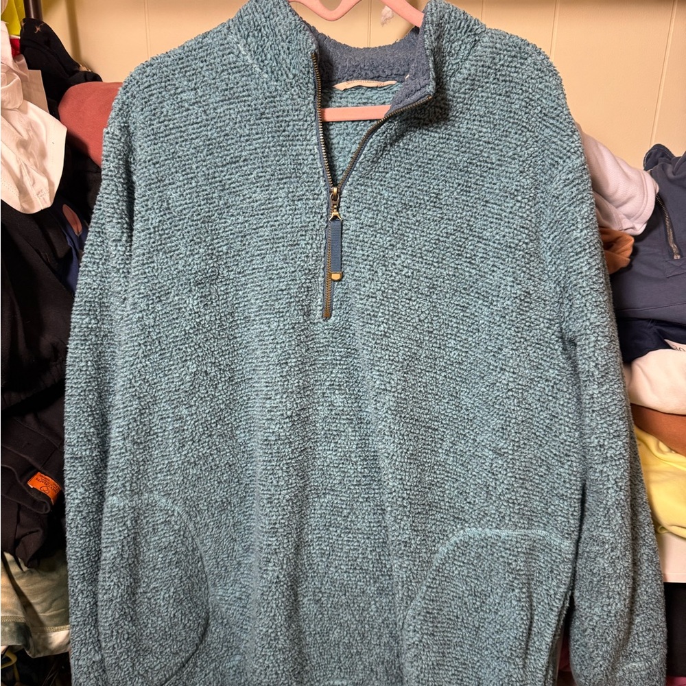 Soft Surroundings Aqua Sherpa Half Zip Size 1X